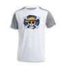 CAMISETA DISEÑO BICOLOR One piece logo calavera barco pirata luffy personalizada