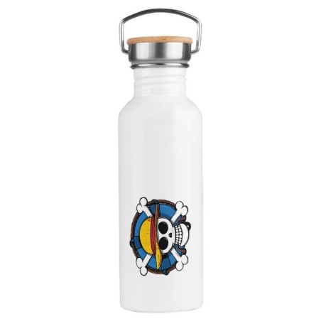 BIDON 750 ML ACERO INOXIDABLE ESTILO RETRO One piece logo calavera barco pirata luffy deporte deportivo botella