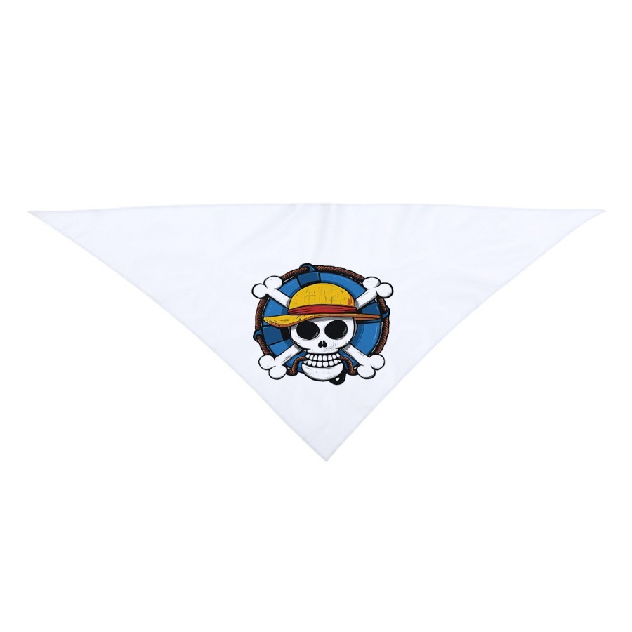 PAÑOLETA GRANDE TRIANGULAR SUAVE One piece logo calavera barco pirata luffy moda cuello fiestas