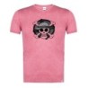 CAMISETA ROJA MEZCLA CON IMAGEN EN TONALIDADES NEGRAS One piece logo calavera barco pirata luffy tshirt
