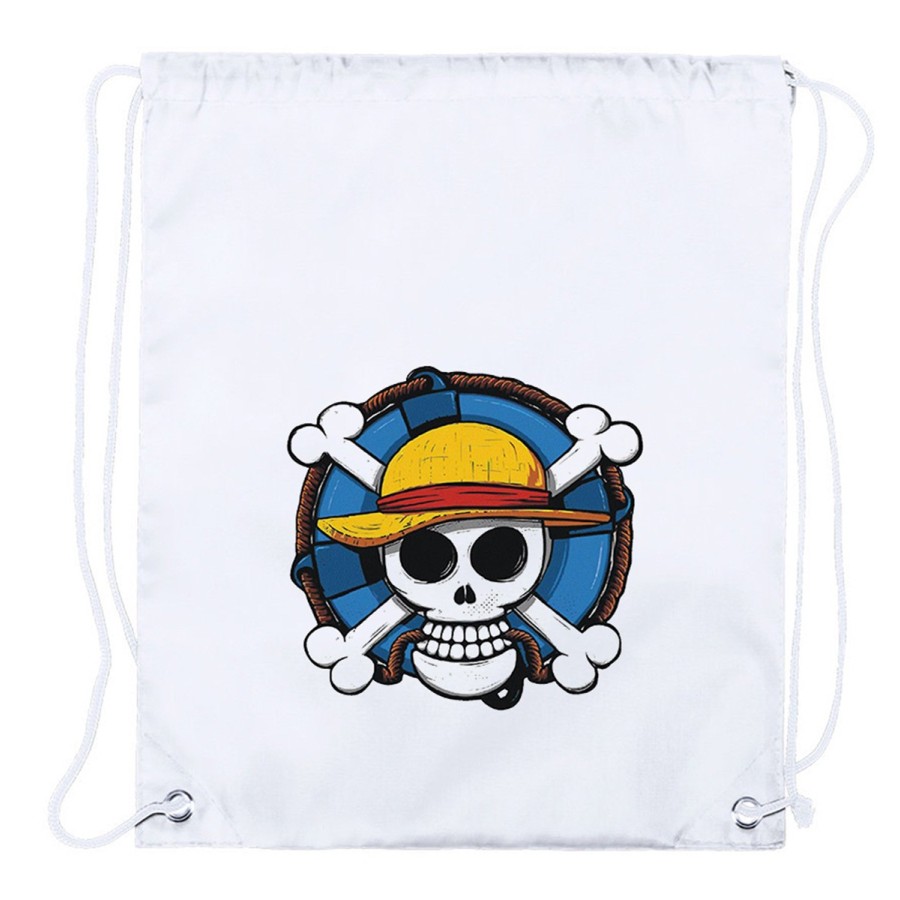 MOCHILA DE CUERDAS (SELECCIONE CANTIDAD) One piece logo calavera barco pirata luffy playa piscina excursion