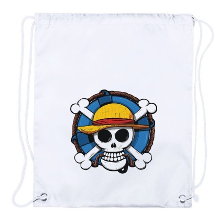 MOCHILA DE CUERDAS (SELECCIONE CANTIDAD) One piece logo calavera barco pirata luffy playa piscina excursion