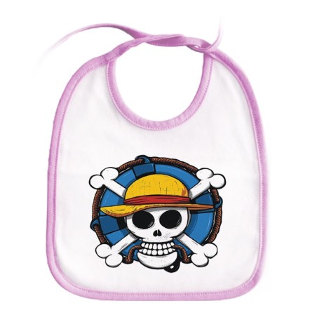 BABERO COLORES One piece logo calavera barco pirata luffy personalizado bebe