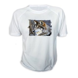 CAMISETA lobo gris animal...