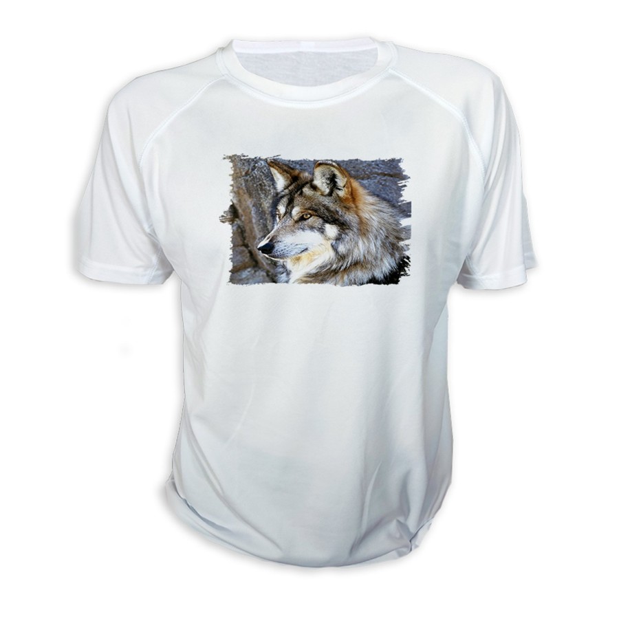 CAMISETA lobo gris animal salvaje feroz mascota bosque personalizada