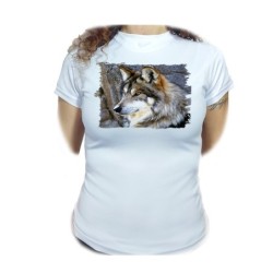 CAMISETA MUJER lobo gris...