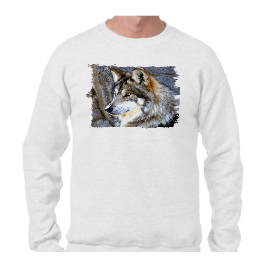 SUDADERA lobo gris animal salvaje feroz mascota bosque personalizada