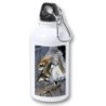 BIDON 400ML METALICO lobo gris animal salvaje feroz mascota bosque para viaje y deporte
