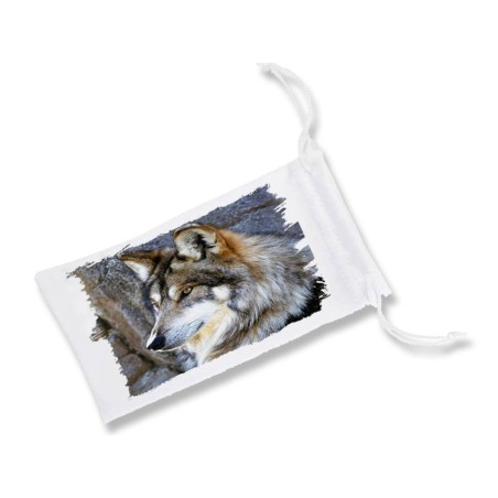 FUNDA BOLSA MULTIUSOS lobo gris animal salvaje feroz mascota bosque gafas dados rol personalizada color