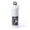 BIDON GRANDE 800 ML ACERO INOXIDABLE lobo gris animal salvaje feroz mascota bosque deporte deportivo mosqueton botella