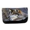 ESTUCHE NECESER DE LONA lobo gris animal salvaje feroz mascota bosque unisex negro monedero billetera