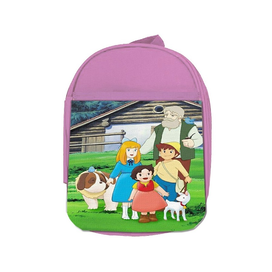 MOCHILA ROSA SERIE ANTIGUA DE HEIDI ANIME escolar personalizado picnic excursión deporte