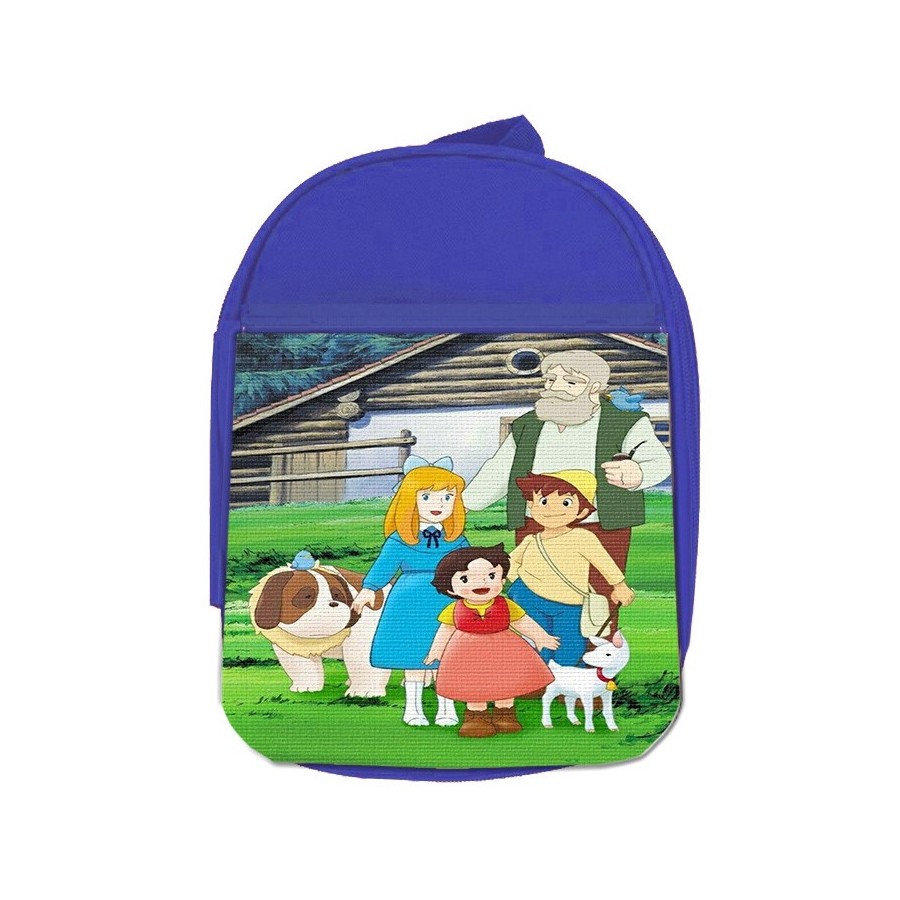 MOCHILA AZUL SERIE ANTIGUA DE HEIDI ANIME escolar personalizado picnic excursión deporte