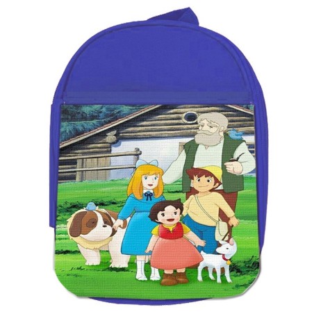 MOCHILA AZUL SERIE ANTIGUA DE HEIDI ANIME escolar personalizado picnic excursión deporte