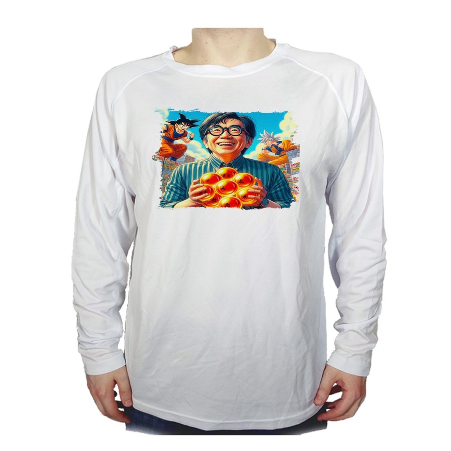 CAMISETA MANGA LARGA akira toriyama dragon bolas bola goku arale dai personalizada