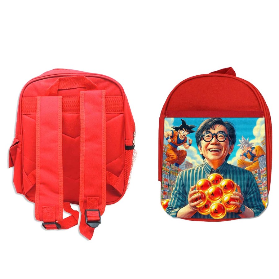 MOCHILA ROJA akira toriyama dragon bolas bola goku arale dai escolar personalizado