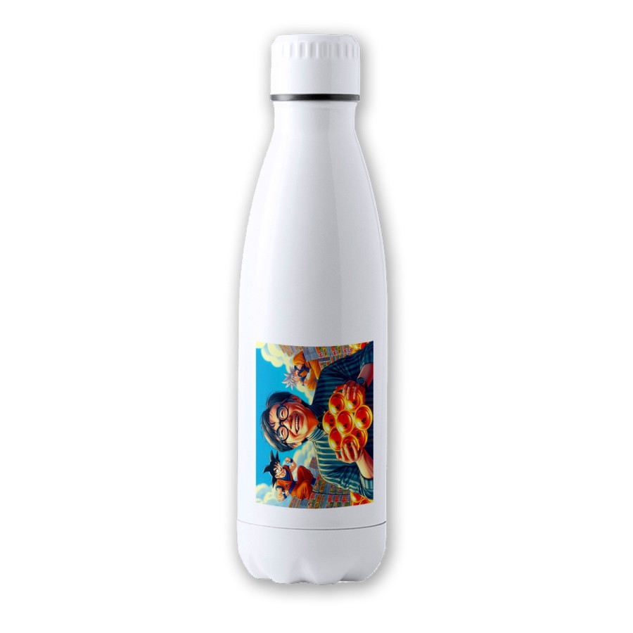 BIDON 700 ML ACERO INOXIDABLE akira toriyama dragon bolas bola goku arale dai tapon seguridad botella