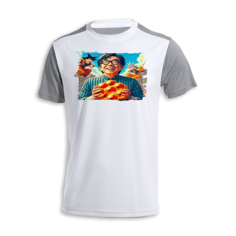 CAMISETA DISEÑO BICOLOR akira toriyama dragon bolas bola goku arale dai personalizada