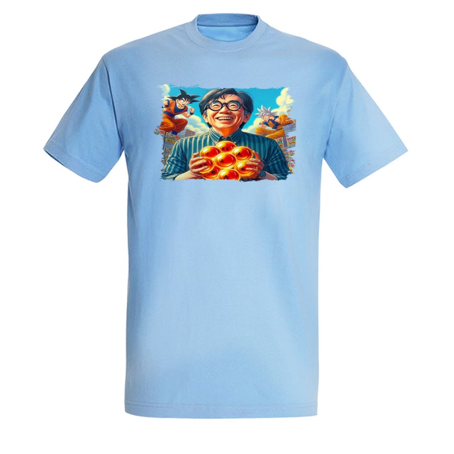 CAMISETA AZUL CIELO akira toriyama dragon bolas bola goku arale dai moda verano personalizada