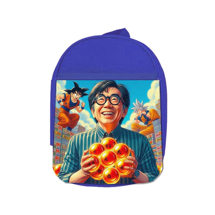 MOCHILA AZUL akira toriyama dragon bolas bola goku arale dai escolar personalizado picnic excursión deporte