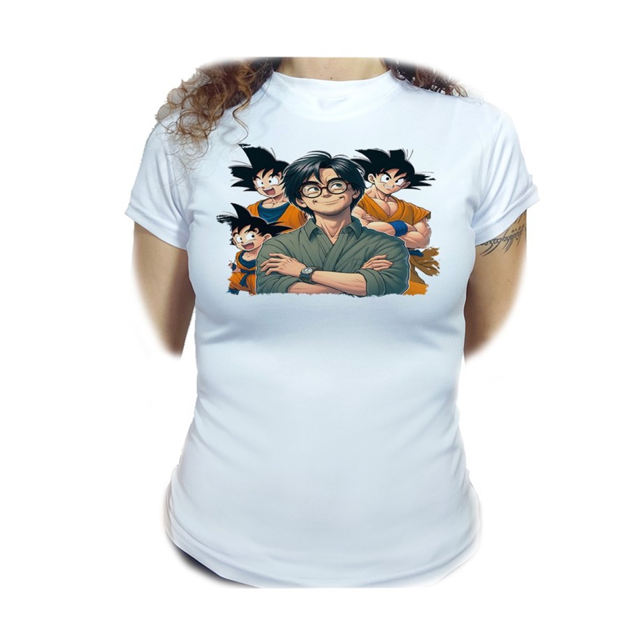 CAMISETA MUJER akira toriyama goku chico super guerrero z saiyan moda personalizada