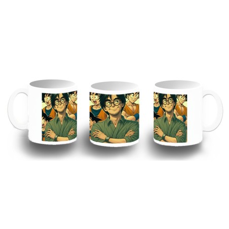 TAZA FOTOLUMINISCENTE akira toriyama goku chico super guerrero z saiyan BRILLA OSCURIDAD