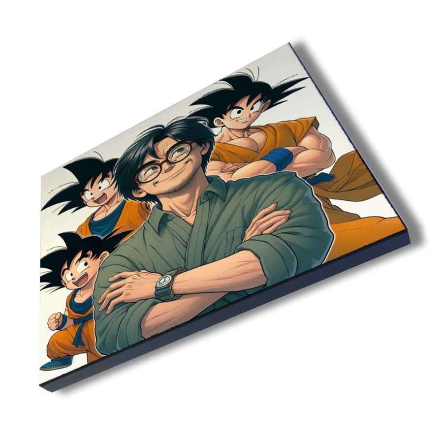 PANEL FOTOGRÁFICO DECORATIVO akira toriyama goku chico super guerrero z saiyan cuadro acabado brillante elegante pared