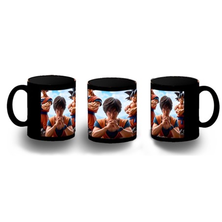 TAZA COMPLETAMENTE NEGRA akira toriyama padre serie goku saijajin guerrero z personalizada