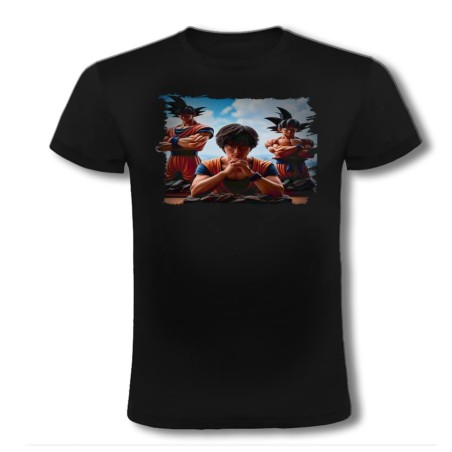 CAMISETA NEGRA akira toriyama padre serie goku saijajin guerrero z moda verano personalizada