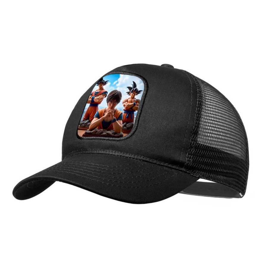 GORRA NEGRA CON REJILLA akira toriyama padre serie goku saijajin guerrero z moda deporte