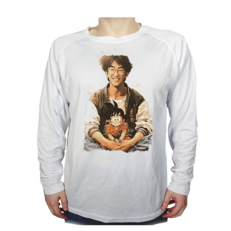 CAMISETA MANGA LARGA akira toriyama mangaka padre goku chico serie personalizada