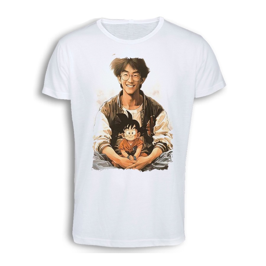 CAMISETA TACTO ALGODÓN akira toriyama mangaka padre goku chico serie cómoda personalizada