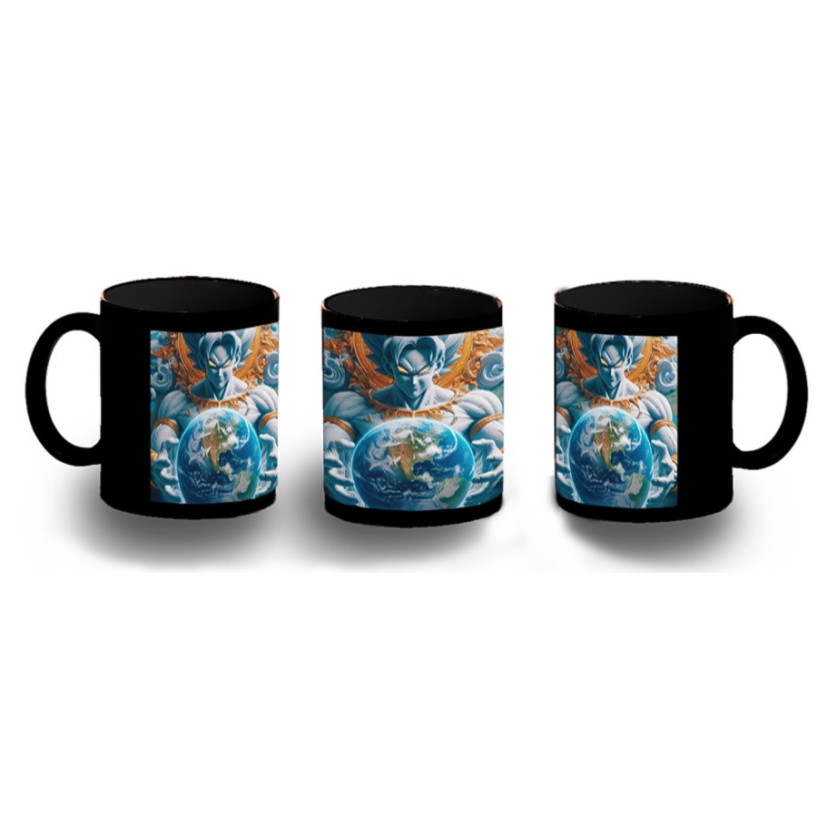 TAZA COMPLETAMENTE NEGRA broly dios god ssj ultra instinto mundo universo z personalizada