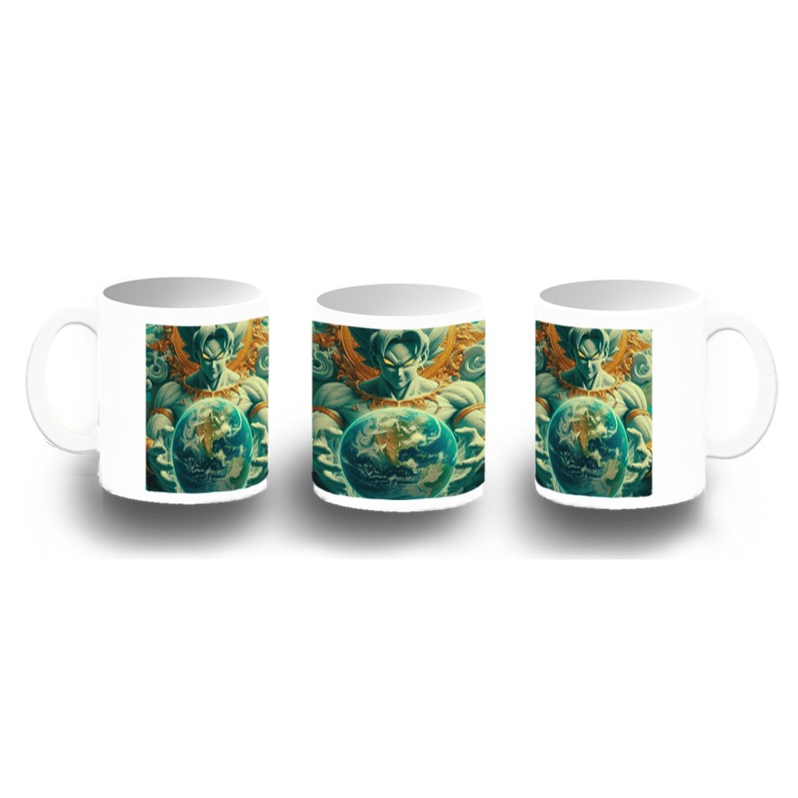 TAZA FOTOLUMINISCENTE broly dios god ssj ultra instinto mundo universo z BRILLA OSCURIDAD