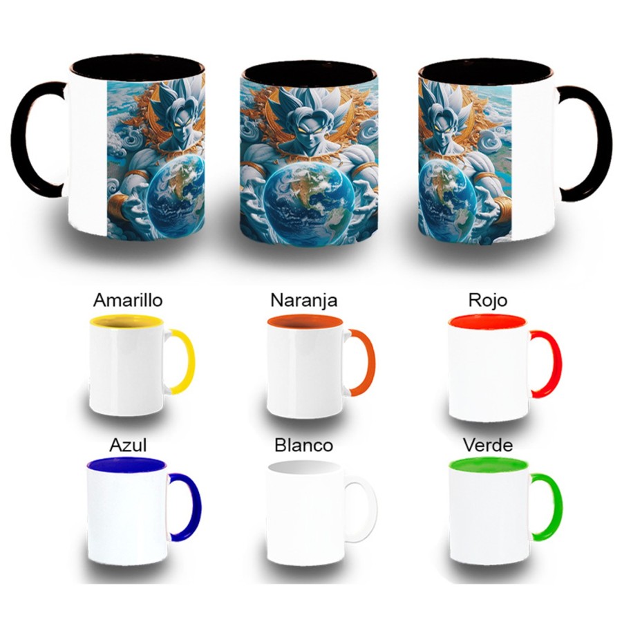 TAZA COLORES broly dios god ssj ultra instinto mundo universo z color personalizada