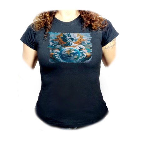 CAMISETA NEGRA MUJER broly dios god ssj ultra instinto mundo universo z oferta personalizada