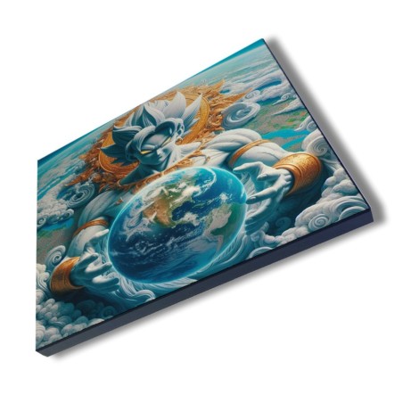 PANEL FOTOGRÁFICO DECORATIVO broly dios god ssj ultra instinto mundo universo z cuadro acabado brillante elegante pared