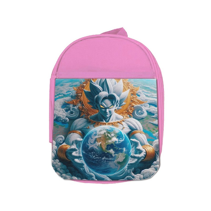 MOCHILA ROSA broly dios god ssj ultra instinto mundo universo z escolar personalizado picnic excursión deporte