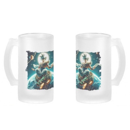 JARRA CERVEZA CRISTAL goku god dios ultra instinto dioses dragon shenron esmerilada esmerilado 500ml