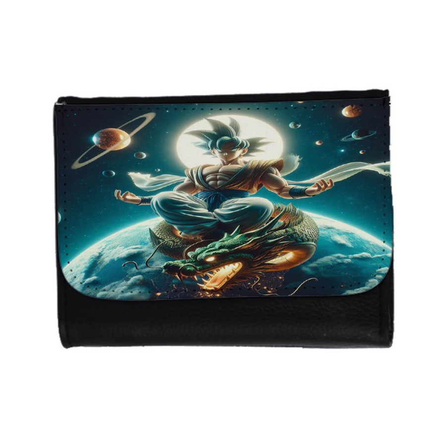 BILLETERA BILLETERO goku god dios ultra instinto dioses dragon shenron unisex negro monedero