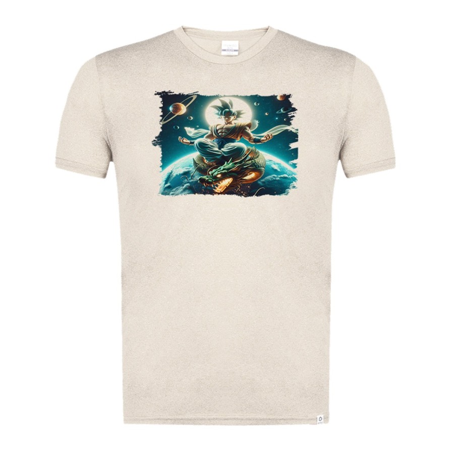 CAMISETA BLANCO NATURAL IMAGEN A COLOR goku god dios ultra instinto dioses dragon shenron moda verano tshirt
