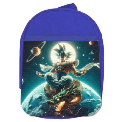 MOCHILA AZUL goku god dios...