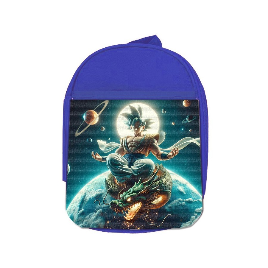 MOCHILA AZUL goku god dios ultra instinto dioses dragon shenron escolar personalizado picnic excursión deporte