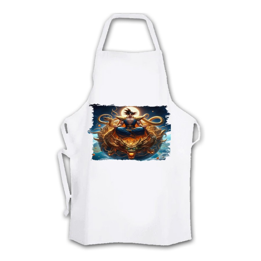 DELANTAL TALLA ADULTO goku god dios blue dioses dragon dorado shenron z cocina personalizado