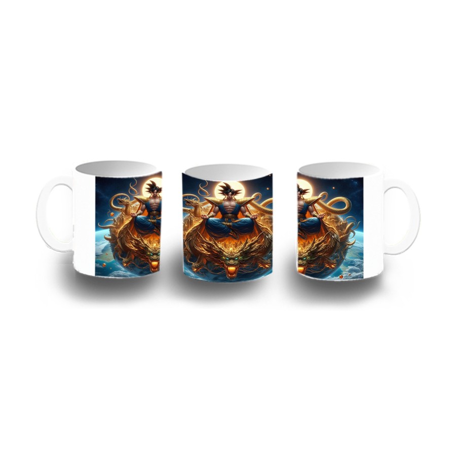 TAZA DE PLASTICO goku god dios blue dioses dragon dorado shenron z niños personalizada