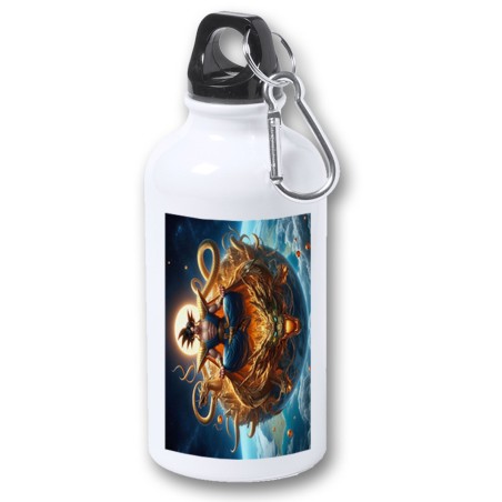 BIDON 400ML METALICO goku god dios blue dioses dragon dorado shenron z para viaje y deporte