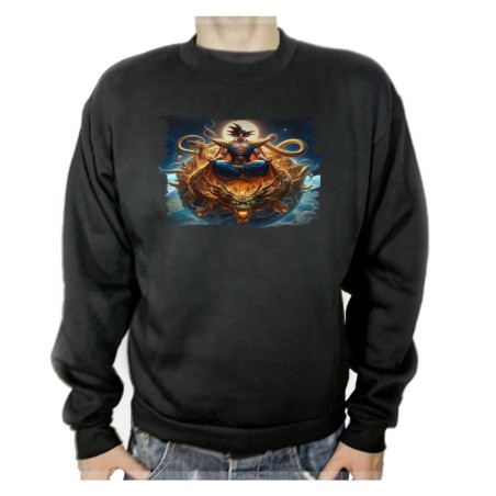 SUDADERA NEGRA goku god dios blue dioses dragon dorado shenron z adulto poliester algodón personalizada