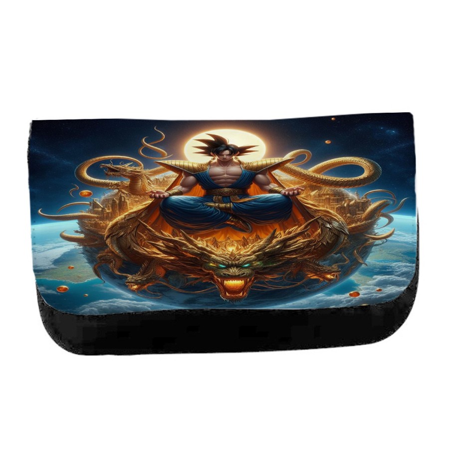 ESTUCHE NECESER DE LONA goku god dios blue dioses dragon dorado shenron z unisex negro monedero billetera