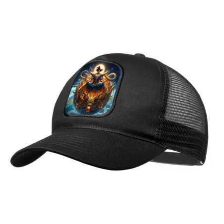 GORRA NEGRA CON REJILLA goku god dios blue dioses dragon dorado shenron z moda deporte