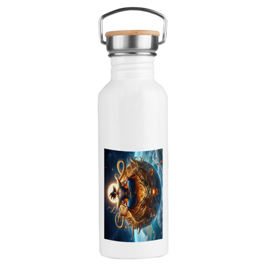 BIDON 750 ML ACERO INOXIDABLE ESTILO RETRO goku god dios blue dioses dragon dorado shenron z deporte deportivo botella